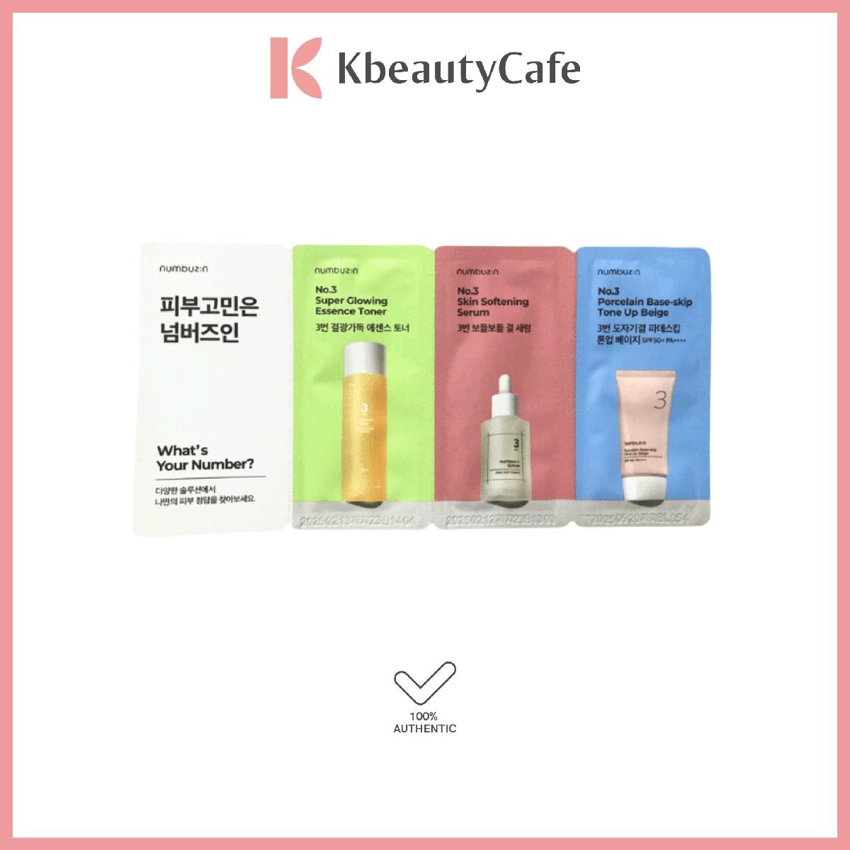 Numbuzin Bestseller 3 Trial Sample - Skincare Sample Set for Bright and Glowing Skin