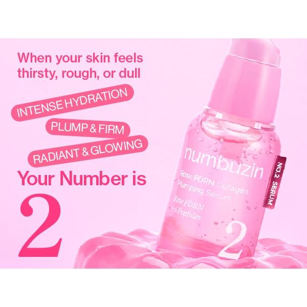 Numbuzin No.2 Rose PDRN Collagen Plumping Serum 30ml