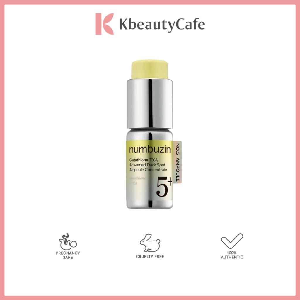 no.5 glutathione txa advanced dark spot ampoule concentrate numbuzin Dark spots, uneven tone, and dull skin? This powerful ampoule is designed to visibly brighten and refine your complexion. Formulated with Glutathione Made In South Korea. No.5 Glutathione TXA Advanced Dark