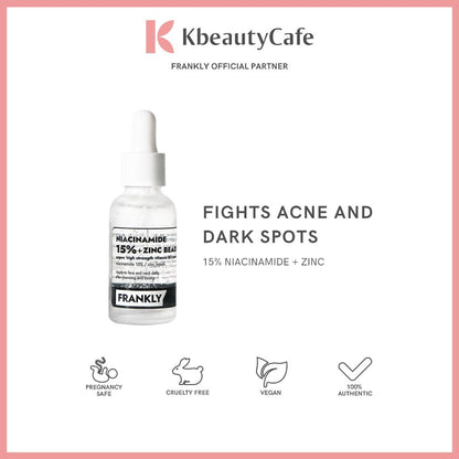 Frankly Niacinamide 15% + Zinc Beads Serum – Oil Control & Acne Marks for Uneven Skin Tone