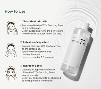 Anua Heartleaf 77% Soothing Toner 40ml | 250ml | 500ml – Calming Toner for Acne-Prone & Sensitive Skin