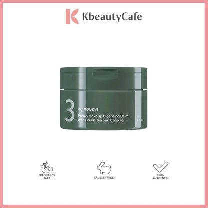 Numbuzin No.3 Pore & Makeup Cleansing Balm with Green Tea and Charcoal
