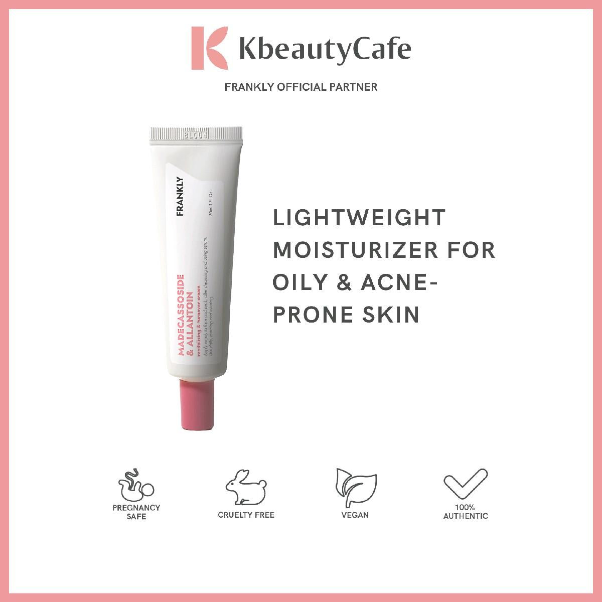 Frankly Madecassoside & Allantoin Cream - Lightweight Gel-Type Moisturizer for Oily Skin - Moisturizing and Soothing