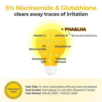 Numbuzin No.3 Radiance Glowing Jumbo Essence Pad | No.5 Vitamin-Niacinamide Concentrated Pad