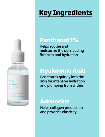 Frankly Heyday Deep Hydrating Serum - Serum for Dry Skin - Deeply Hydrates, Repairs, Plumps, Brightens