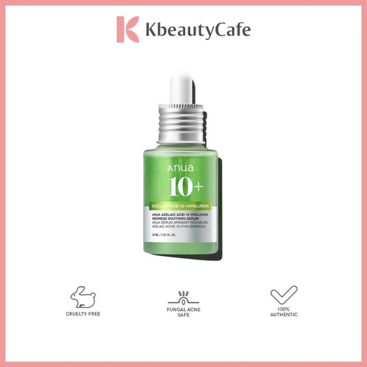 Anua Azelaic Acid 10 Hyaluron Redness Soothing Serum 30ml - Redness Relief & Pimple Care for Acne-Prone Skin
