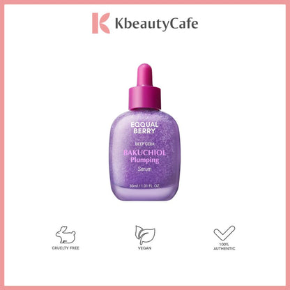 Eqqualberry Bakuchiol Plumping Serum 30ml – Fine Lines & Wrinkles, Gentle Retinol Alternative