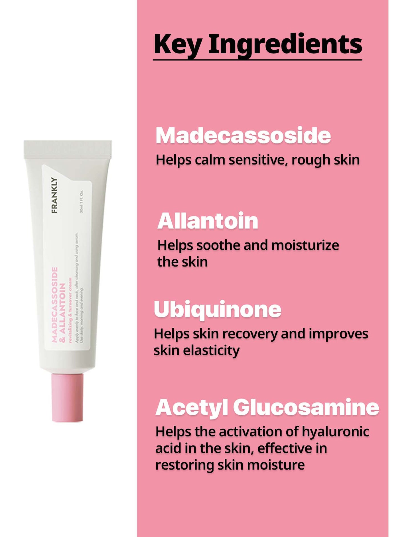 Frankly Madecassoside & Allantoin Cream - Lightweight Gel-Type Moisturizer for Oily Skin - Moisturizing and Soothing