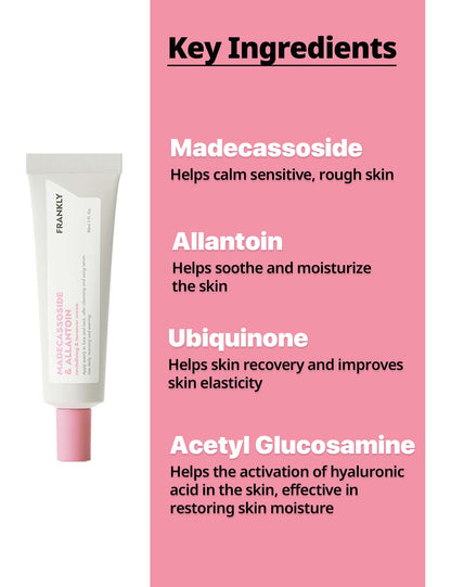 Frankly Madecassoside & Allantoin Cream - Lightweight Gel-Type Moisturizer for Oily Skin - Moisturizing and Soothing