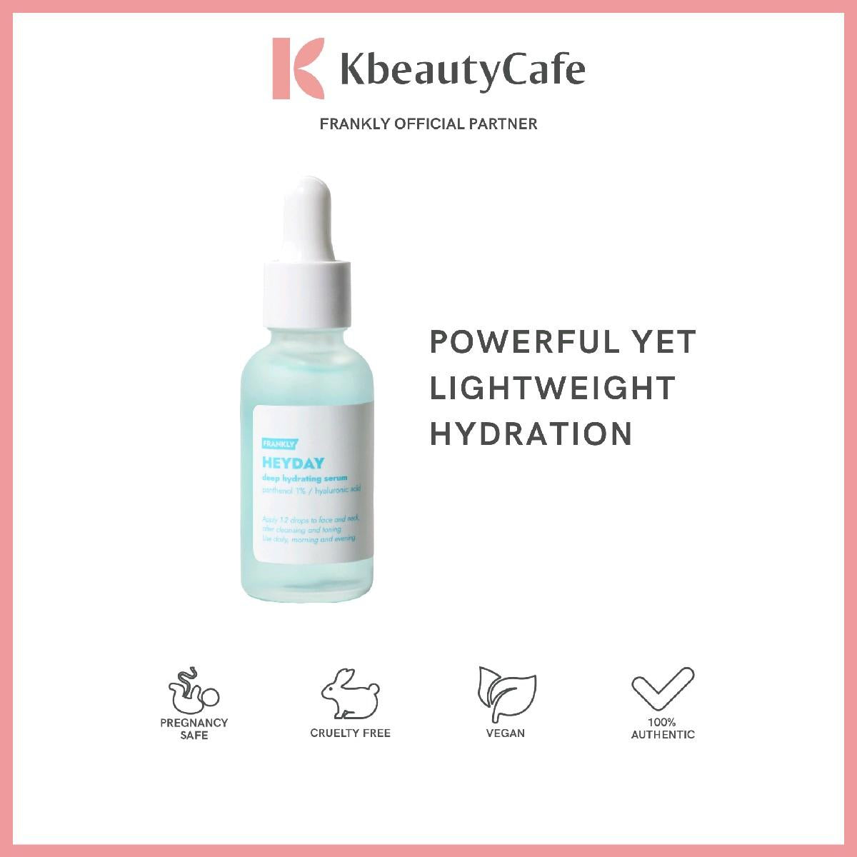 Frankly Heyday Deep Hydrating Serum - Serum for Dry Skin - Deeply Hydrates, Repairs, Plumps, Brightens