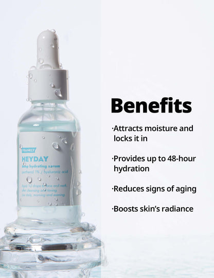 Frankly Heyday Deep Hydrating Serum - Serum for Dry Skin - Deeply Hydrates, Repairs, Plumps, Brightens