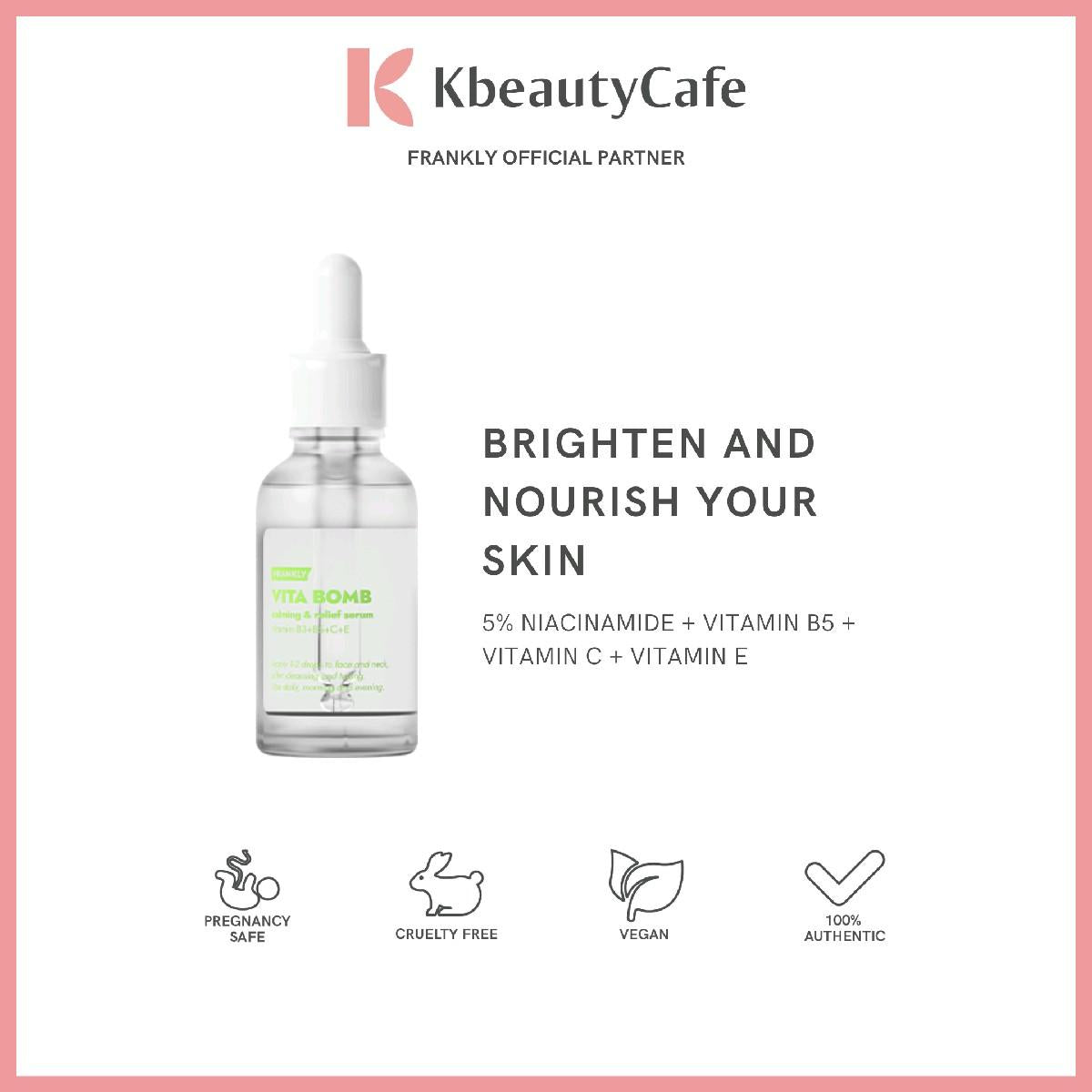Frankly Vita Bomb Calming & Relief Serum - 5% Niacinamide Serum - Serum For Dark Spots, Hydration