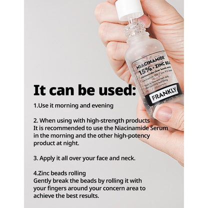 Frankly Niacinamide 15% + Zinc Beads Serum – Oil Control & Acne Marks for Uneven Skin Tone