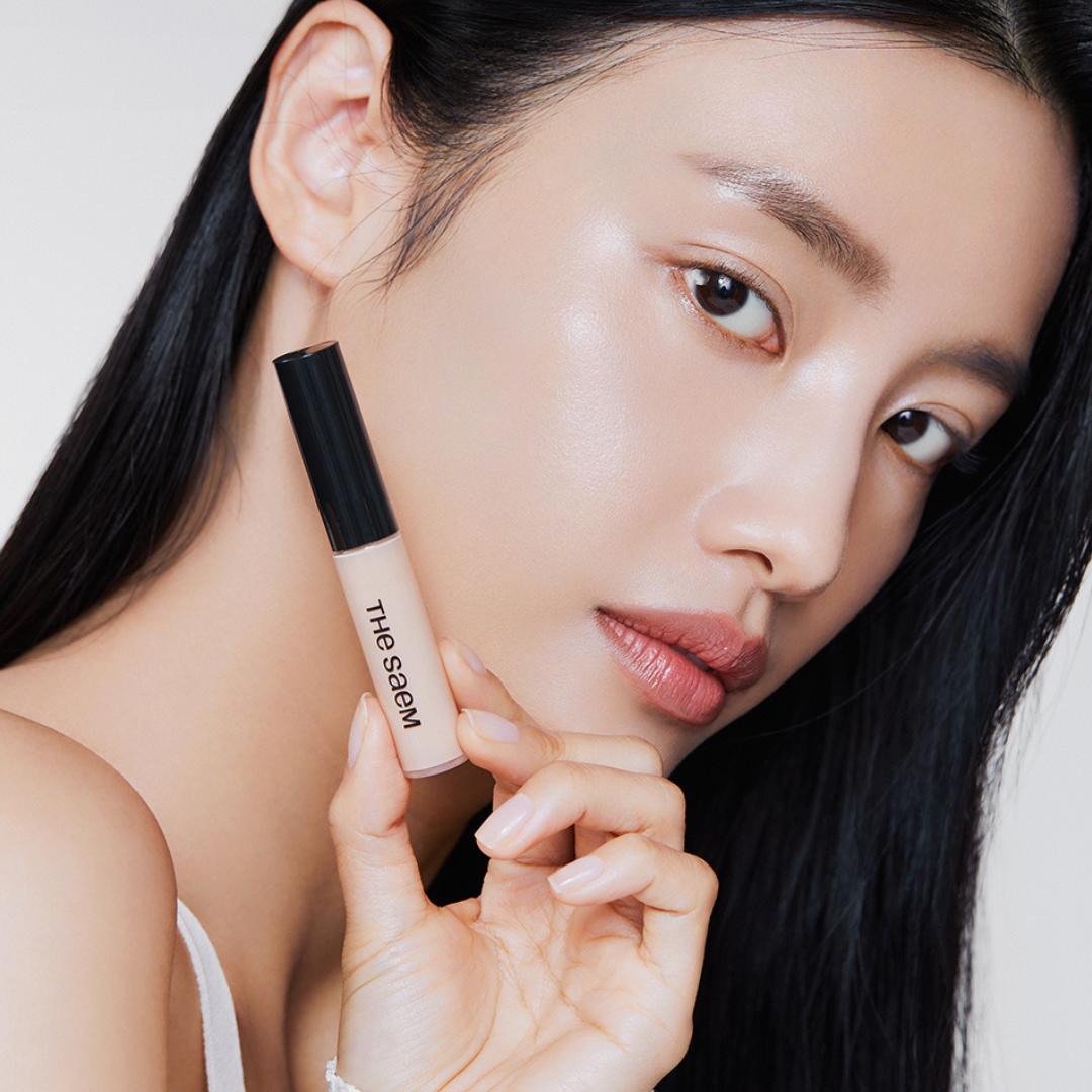 THE SAEM Cover Perfection Tip Concealer - Liquid Multi-Use Concealer, Full Coverage Makeup for Acne Dark Spots Dark Circles Hyperpigmentation and Blemishes