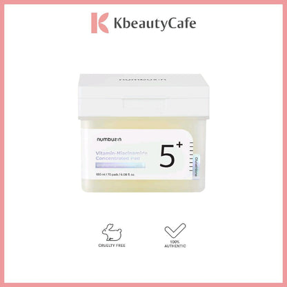 Numbuzin No.3 Radiance Glowing Jumbo Essence Pad | No.5 Vitamin-Niacinamide Concentrated Pad