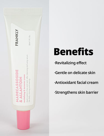 Frankly Madecassoside & Allantoin Cream - Lightweight Gel-Type Moisturizer for Oily Skin - Moisturizing and Soothing