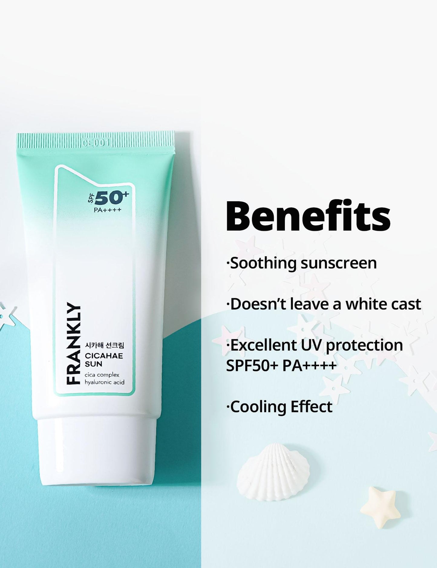 Frankly Cicahae Sun - Soothing Sunscreen For All Skin Types - Lightweight, Non-Greasy, Zero White Cast