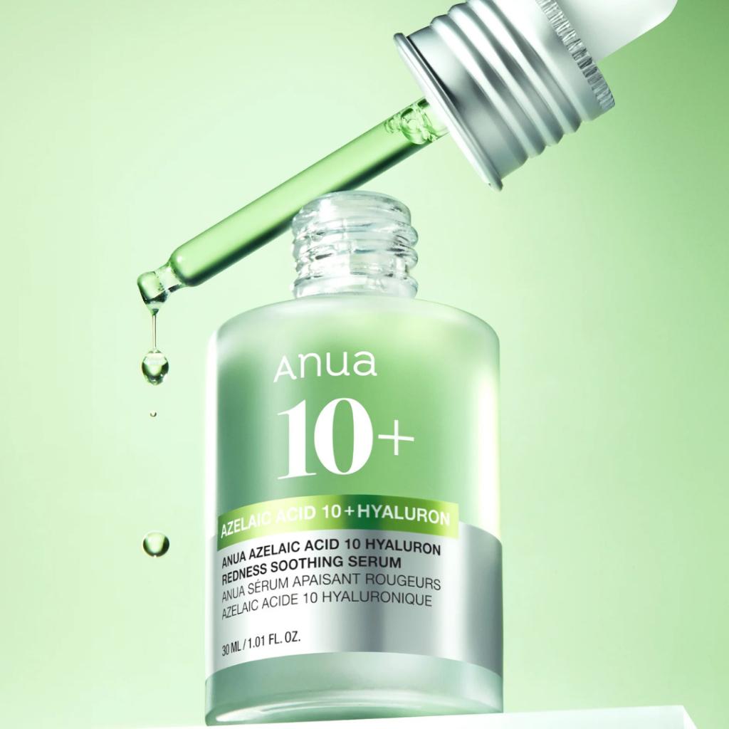 Anua Azelaic Acid 10 Hyaluron Redness Soothing Serum 30ml - Redness Relief & Pimple Care for Acne-Prone Skin