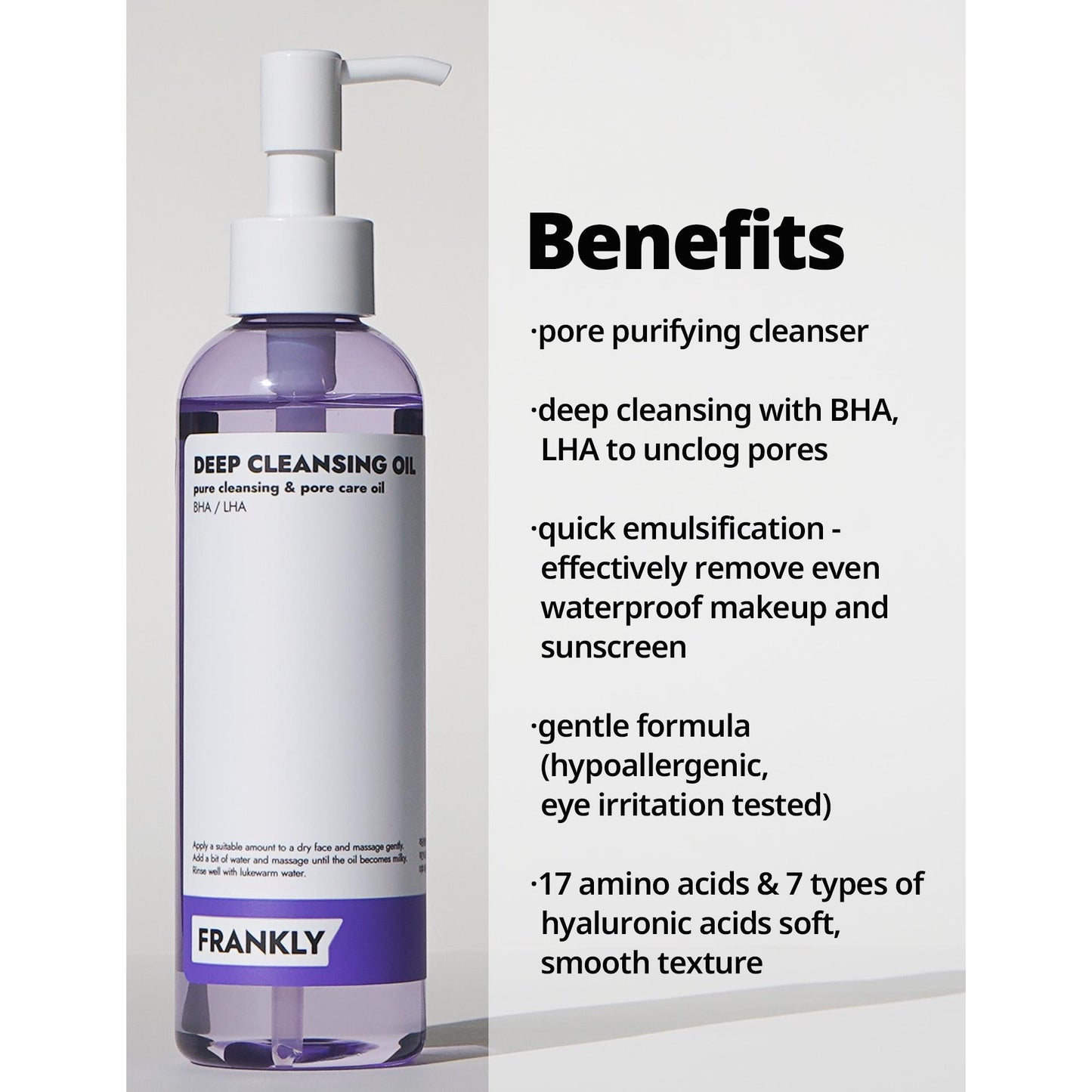 Frankly Deep Cleansing Oil – Makeup Remover & Pore Cleanser for Oily & Acne-Prone Skin
