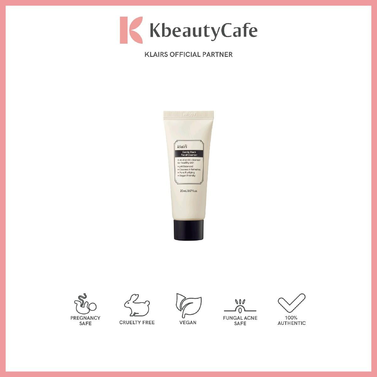 Dear, Klairs Gentle Black Facial Cleanser 20 mL Mini