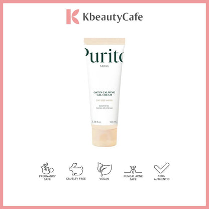 Purito Oat-In Calming Gel Cream – Lightweight Barrier Repair Korean Moisturizer for Sensitive Skin