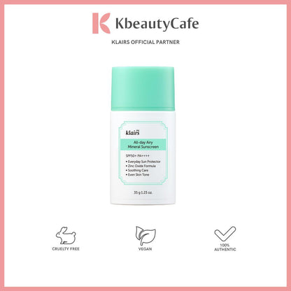 Klairs All-day Airy Mineral Sunscreen 10g | 35 g | 60 g