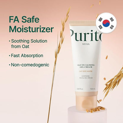 Purito Oat-In Calming Gel Cream – Lightweight Barrier Repair Korean Moisturizer for Sensitive Skin