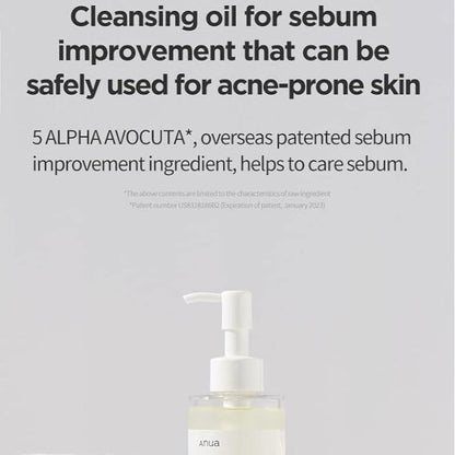 Anua Heartleaf Pore Control Cleansing Oil - Makeup Remover For Sensitive Skin - Removes Blackheads