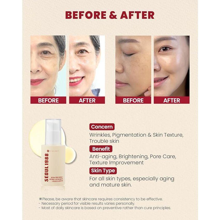 K-Secret Seoul 1988 Serum : Retinal Liposome 2% + Black Ginseng - Wrinkle Repair, Firming & Brightening