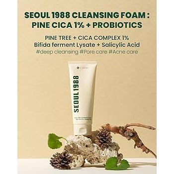 SEOUL 1988 Cleansing Foam : Pine Cica 1% + Probiotics