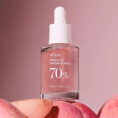 Anua Peach 70% Niacin Serum 30ml / Peach 77 Niacin Conditioning Milk / Essence Toner