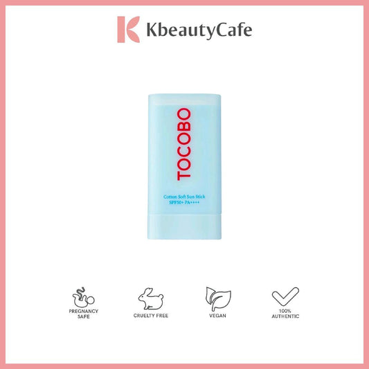 TOCOBO Cotton Soft Sun Stick - Lightweight, Matte Finish - With SPF 50+ PA++++ - Great for Oily Skin