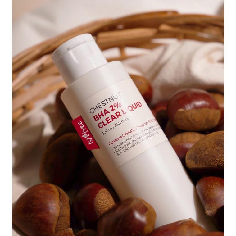 Isntree Chestnut BHA 2% Clear Liquid - Toner for Blackheads and Whiteheads - Contains 2% Salicylic Acid - Hydrating, Controls Oil Production