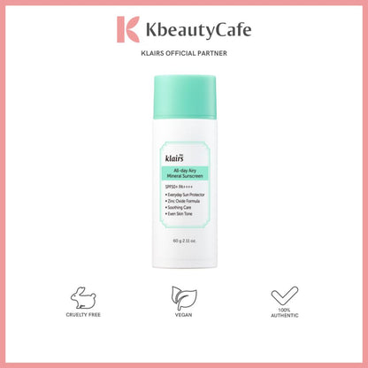 Klairs All-day Airy Mineral Sunscreen 10g | 35 g | 60 g