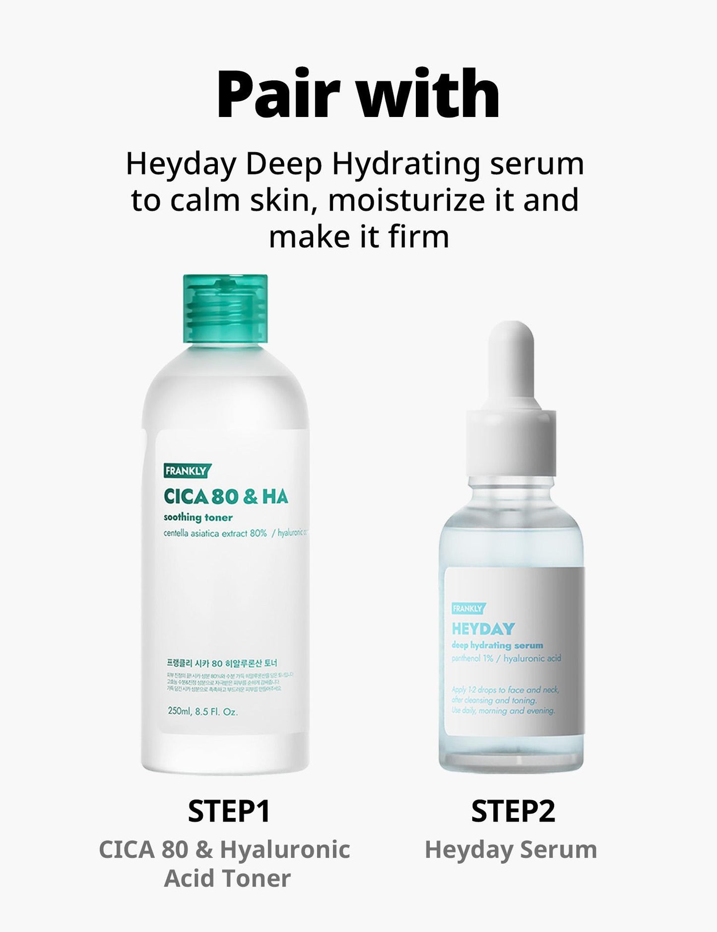 Frankly CICA 80 & HA Soothing Toner - Hydrating, Calming, Soothing - For All Skin Types - Most Recommended for Acne-Prone Skin