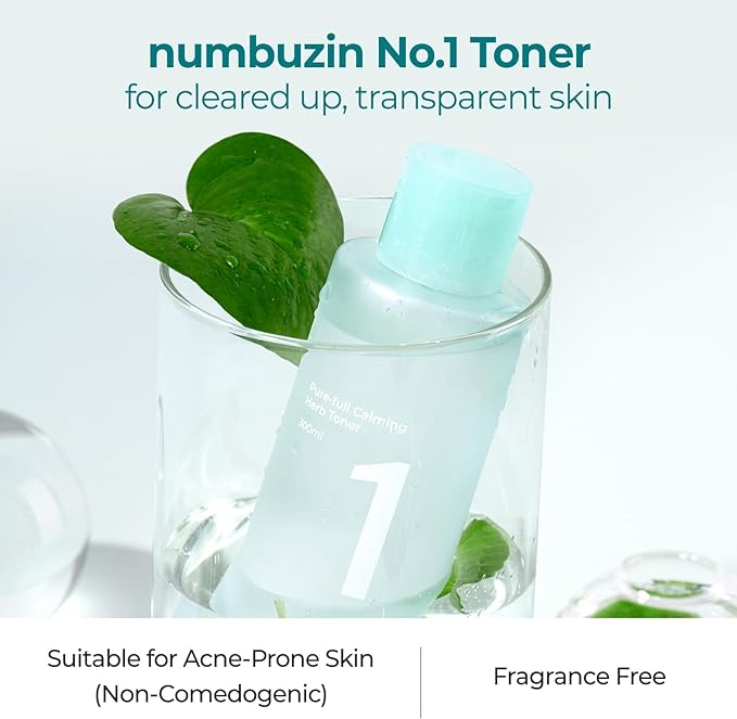 Numbuzin No.1 Pure-Full Calming Herb Toner - Toner for Acne-Prone and Sensitive Skin - Clears Acne, Soothes Irritation