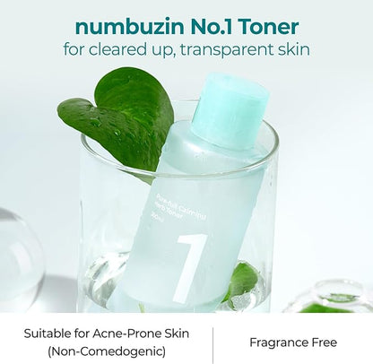 Numbuzin No.1 Pure-Full Calming Herb Toner - Toner for Acne-Prone and Sensitive Skin - Clears Acne, Soothes Irritation