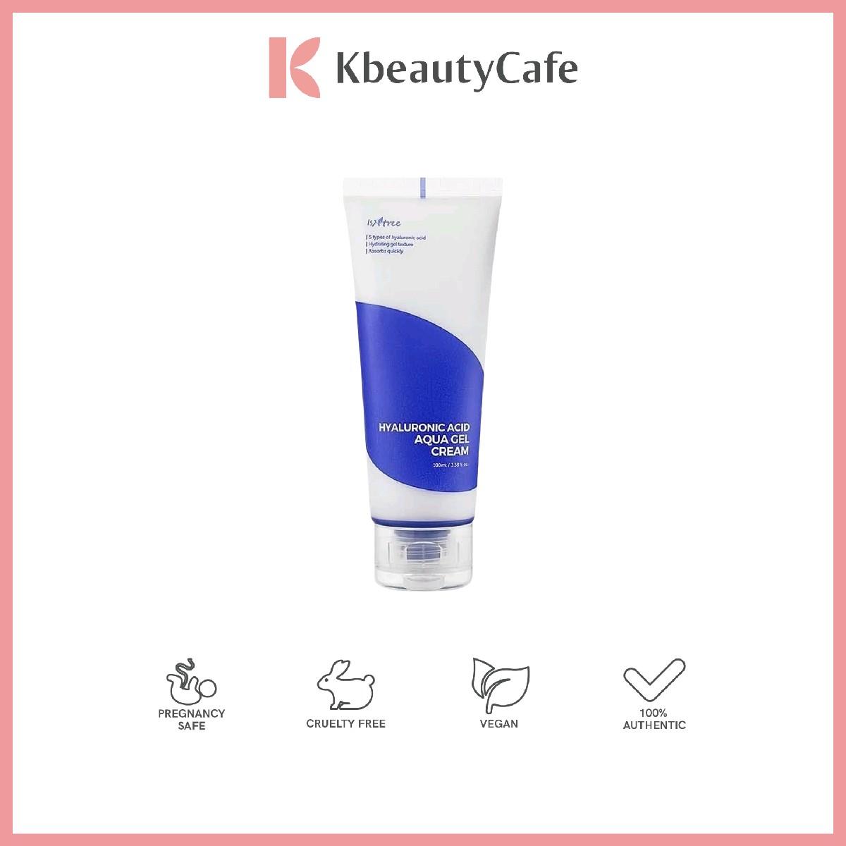 Isntree Hyaluronic Acid Aqua Gel Cream - Lightweight, Non-Sticky Moisturizer for Oily Skin - Heals, Soothes and Brightens