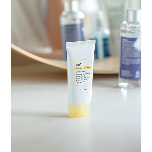 Klairs All-day Airy Sunscreen with SPF 50+ PA++++ - Lightweight, No White Cast - Alcohol-free, Fragrance-free, No Essential Oils