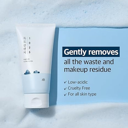 Round Lab Dokdo Cleanser 150 ml | 240 ml - Gentle Foam Cleanser for Sensitive Skin - Hydrating and Soothing