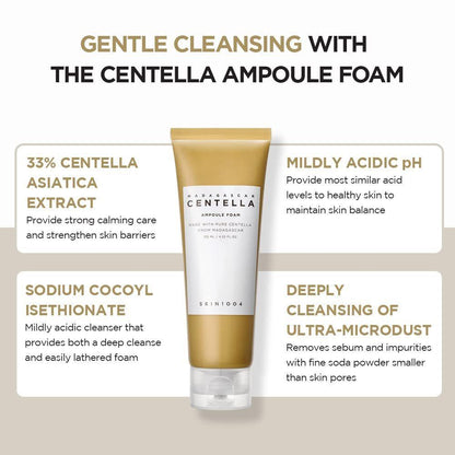 Skin1004 Madagascar Centella Ampoule Foam – Gentle Soothing Cleanser for Acne-Prone & Sensitive Skin