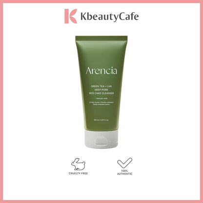 Arencia Green Tea + LHA Deep Pore Rice Cake Cleanser