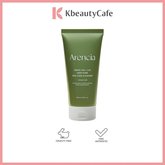 Arencia Green Tea + LHA Deep Pore Rice Cake Cleanser