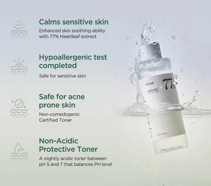 Anua Heartleaf 77% Soothing Toner 40ml | 250ml | 500ml – Calming Toner for Acne-Prone & Sensitive Skin