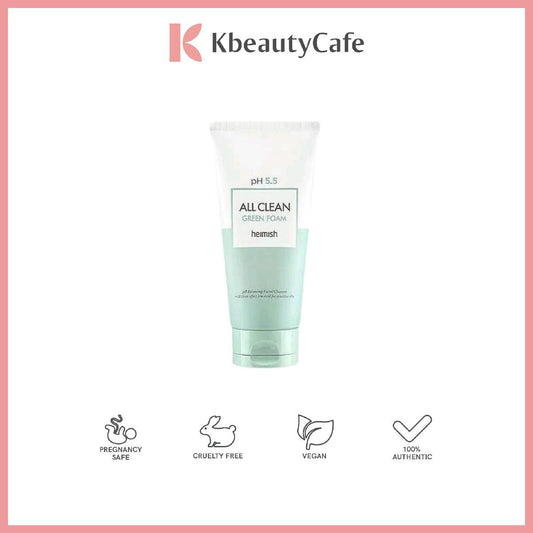 Heimish All Clean Green Foam 150g - Low pH Gel Type Cleanser - For All Skin Types - Anti-inflammatory, Antibacterial, Soothing