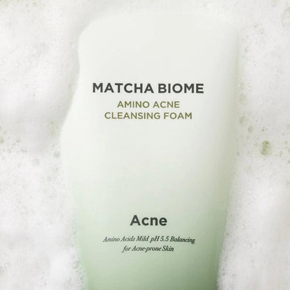 Heimish Matcha Biome Amino Acne Cleansing Foam - Cleanser for Acne-Prone Skin - Brightening, Mildly Exfoliating, Soothing