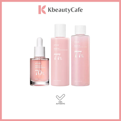 Anua Peach 70% Niacin Serum 30ml / Peach 77 Niacin Conditioning Milk / Essence Toner