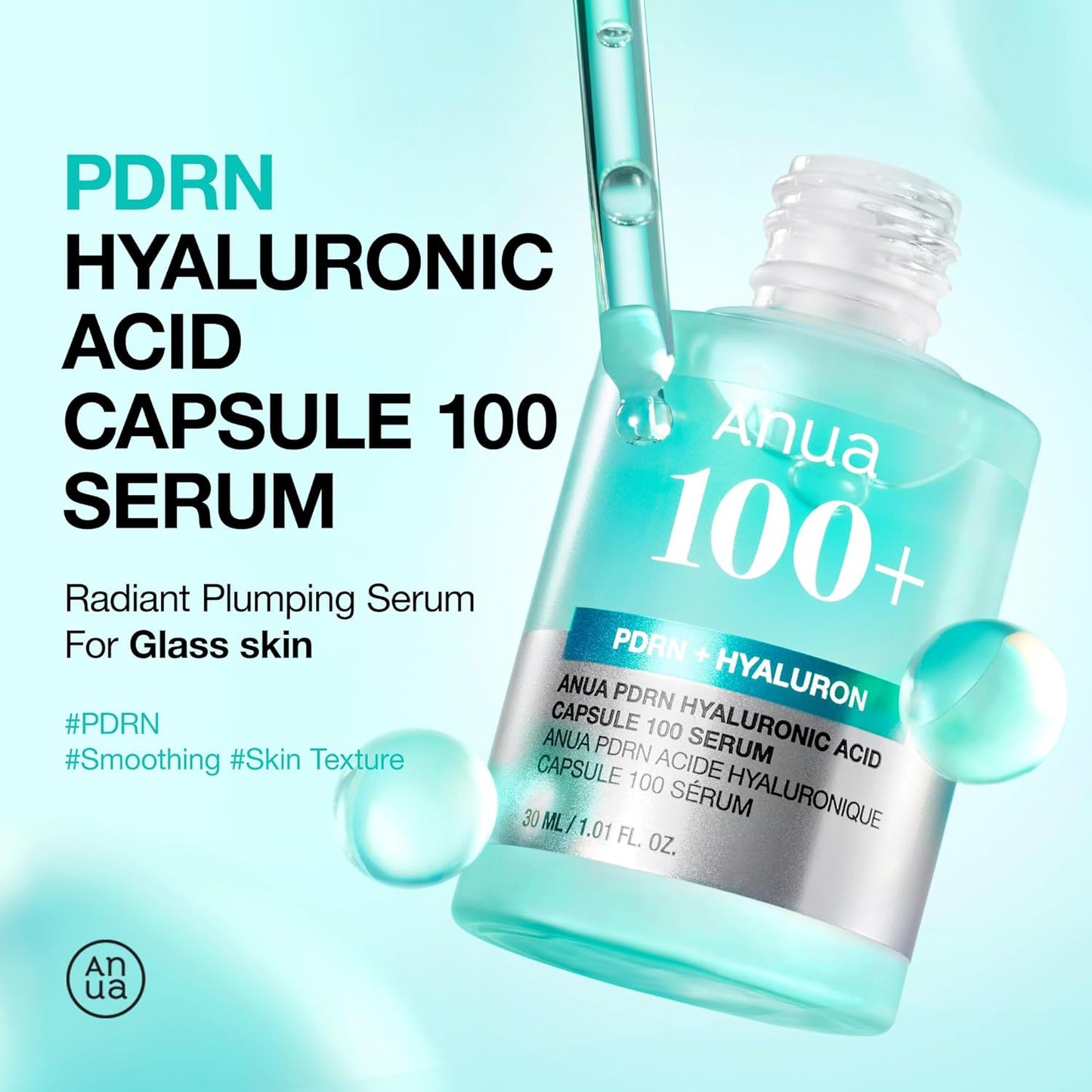 Anua PDRN Hyaluronic Acid Capsule 100 Serum 30ml – Hydrating PDRN Serum for Barrier Repair & Elasticity