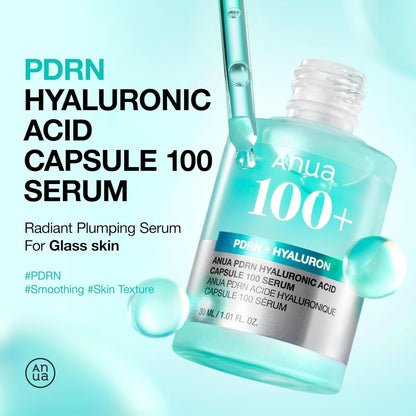 Anua PDRN Hyaluronic Acid Capsule 100 Serum 30ml – Hydrating PDRN Serum for Barrier Repair & Elasticity