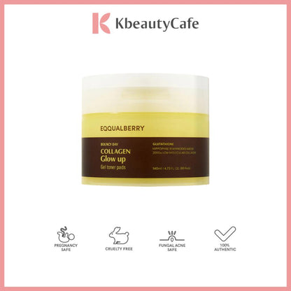 Eqqualberry Collagen Glow Up Gel Toner Pads (60 Pads)